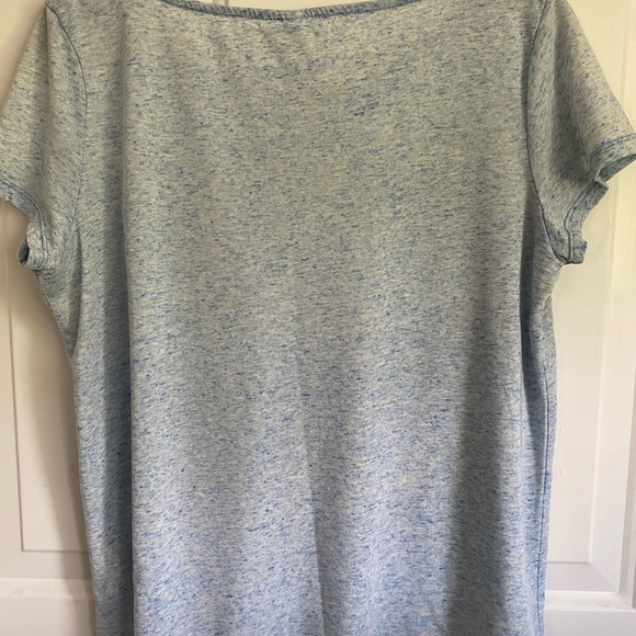 Women's Medium H&M Divided Basic Short Sleeve Blue Speckled Pocket T-Shirt - Picture 2 of 4